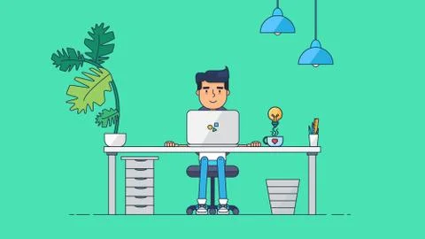 Creative Tech Workspace 스톡 일러스트