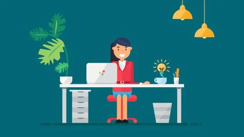 Creative Tech Workspace Stock Illustration