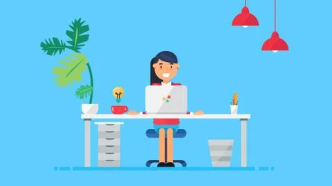 Creative Tech Workspace 스톡 일러스트