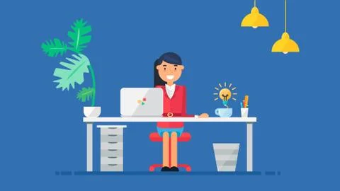 Creative Tech Workspace Stock Illustration