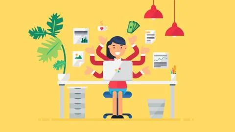 Creative Tech Workspace Stock Illustration