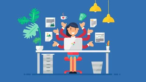 Creative Tech Workspace Stock Illustration