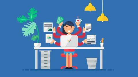 Creative Tech Workspace Stock Illustration