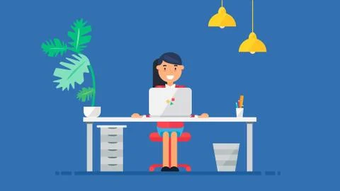 Creative Tech Workspace 스톡 일러스트