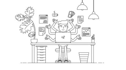 Creative Tech Workspace Stock Illustration