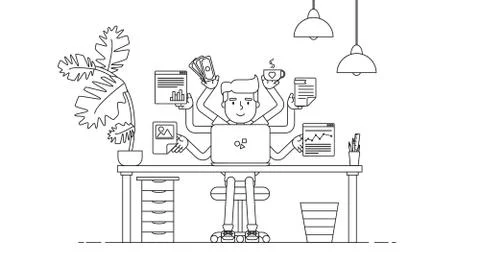 Creative Tech Workspace Stock Illustration