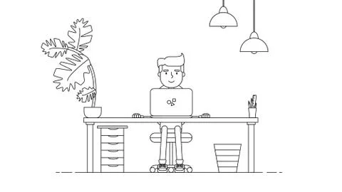 Creative Tech Workspace Stock Illustration