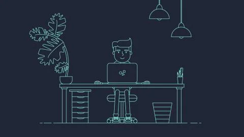 Creative Tech Workspace Stock Illustration