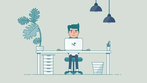 Creative Tech Workspace Stock Illustration