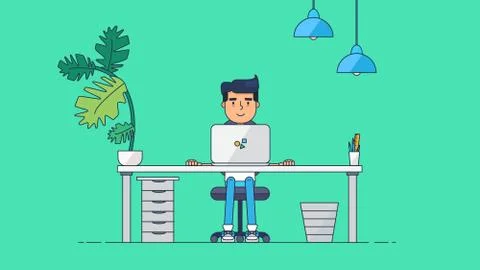 Creative Tech Workspace Stock Illustration