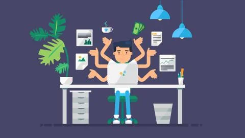 Creative Tech Workspace Stock Illustration
