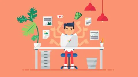 Creative Tech Workspace Stock Illustration
