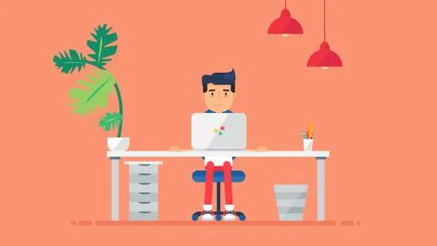 Creative Tech Workspace 스톡 일러스트