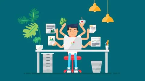Creative Tech Workspace Stock Illustration