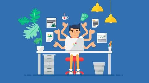 Creative Tech Workspace Illustrazione stock