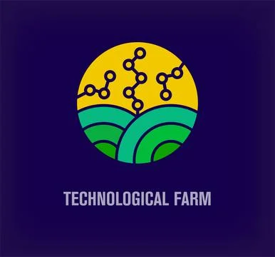 Creative technological farm logo. Stock Illustration