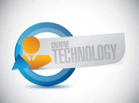 Creative technology avatar cycle sign concept Stock Illustration
