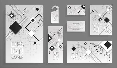 Creative technology brochures Stock Illustration