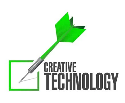 Creative technology check dart sign concept Illustrazione stock