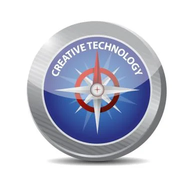 Creative technology compass sign concept Stock Illustration