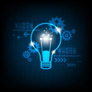 Creative technology in the concept of light bulbs. Stock Illustration