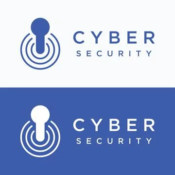 Creative technology digital cyber security logo template design with modern.. Illustrazione stock
