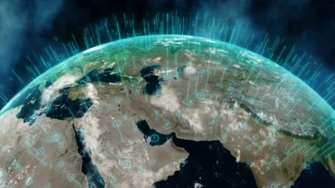 Creative telecommunication and internet earth with line data network connection Stock-Footage 334652640