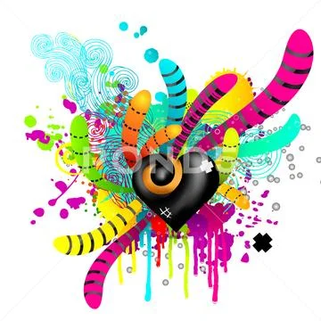 Creative template heart background. Abstract elements concept, vector illus.. イラスト素材