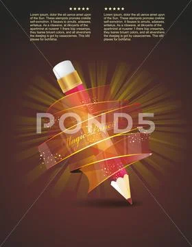 Creative template with pencil Stock Illustration