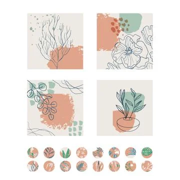 Creative templates for social networks Stock Illustration