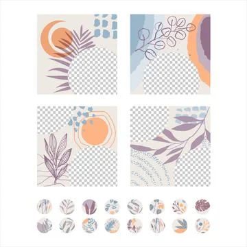 Creative templates for social networks Stock Illustration