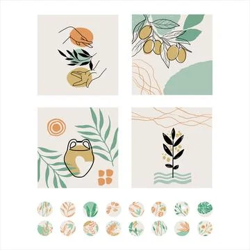Creative templates for social networks Stock Illustration