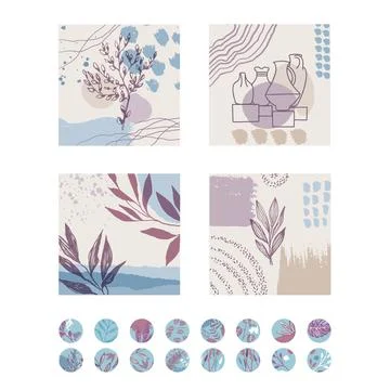 Creative templates for social networks Stock Illustration