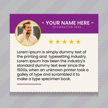 Creative Testimonial, Quote, Infographic Template Illustrazione stock