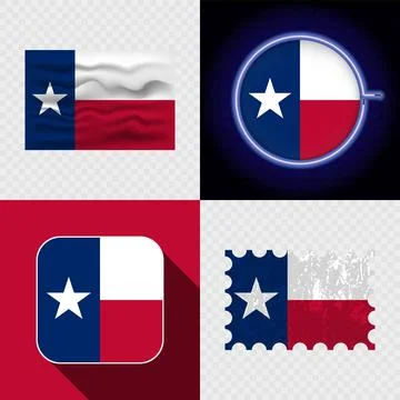 Creative the Texas Flag Icon Set Collection. Stock Illustration