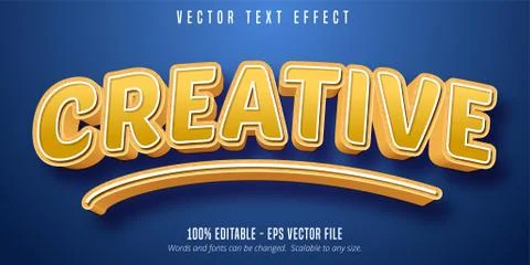 Creative text, 3d editable text effect Stock Illustration