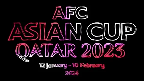 Creative Text animation for the 2024 Asian Championship in Qatar Stock Footage 258214335