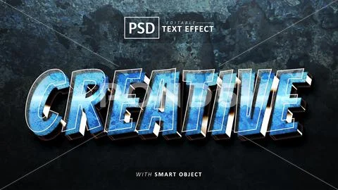 Creative text - editable 3d font effects PSD Template
