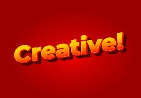 Creative. Text effect in yellow red color. Red background Stock Illustration
