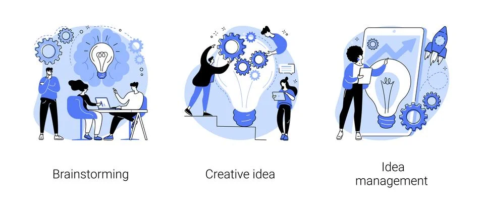 Creative thinking abstract concept vector illustrations. Stock Illustration