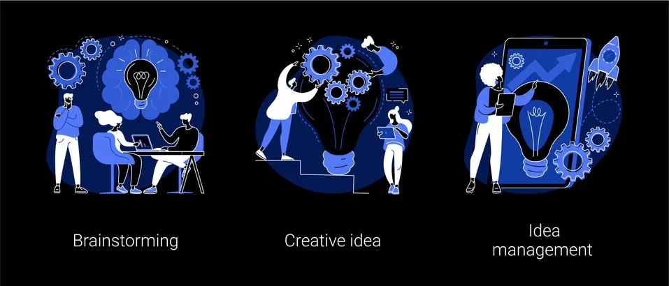 Creative thinking abstract concept vector illustrations. Stock Illustration