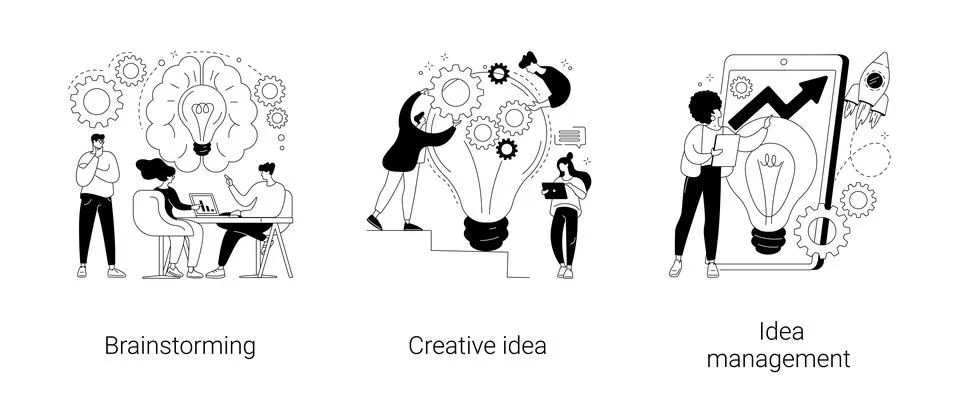 Creative thinking abstract concept vector illustrations. Stock Illustration