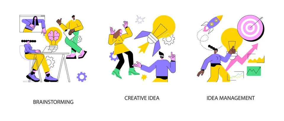 Creative thinking abstract concept vector illustrations. Stock Illustration