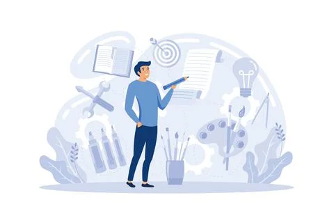 Creative thinking abstract concept vector illustration. Startup accelerator, Stock Illustration