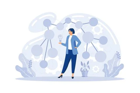 Creative thinking abstract concept vector illustration. Startup accelerator, Stock Illustration