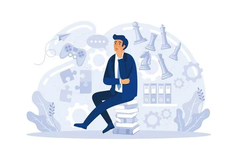 Creative thinking abstract concept vector illustration. Startup accelerator, Stock Illustration