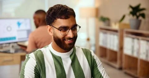 Creative, thinking and business man planning with insight, problem solving and Stock Photos