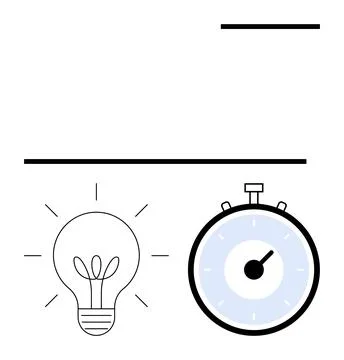 Creative Thinking and Efficient Time Management Represented Through Light B.. Illustrazione stock