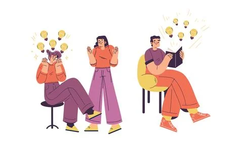 Creative Thinking and Idea Generation Through Engaging Illustrations and Stock Illustration