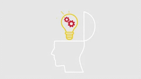 Creative thinking and problem solving animation on transparent background Video stock 346224367